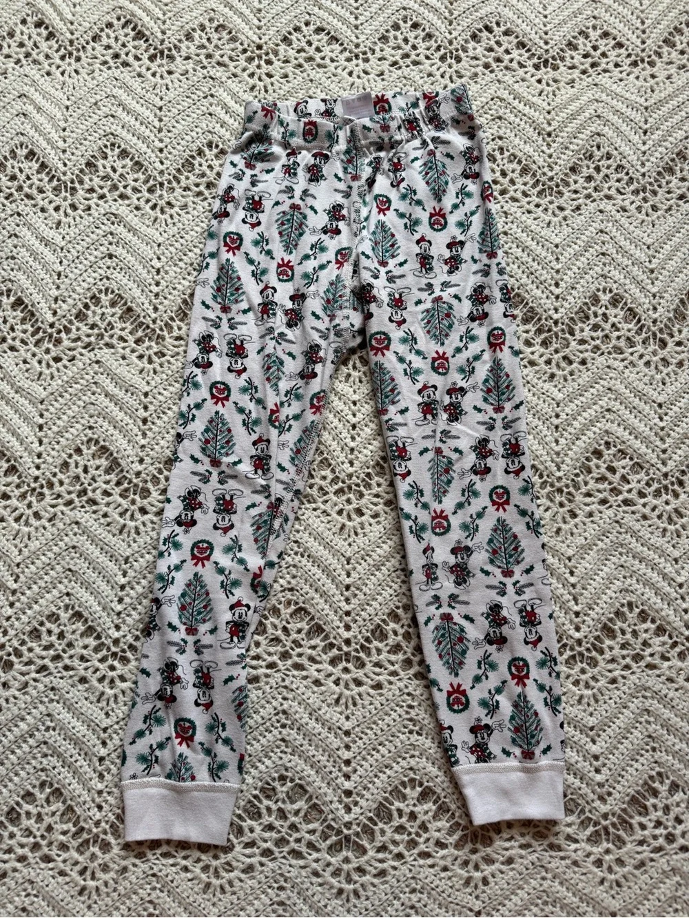 Hanna Andersson Disney Christmas Pajama Set Mickey Size 6/7 Organic Cotton